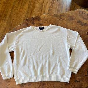 Charter Club white vintage like crewneck sweater size large